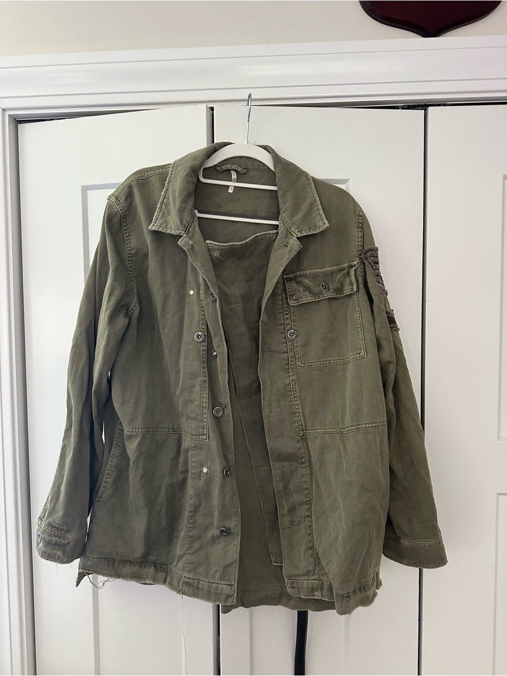 Free People Distressed Military-Style Jacket